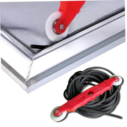 Window Screen Spline, 25PCS 3.3ft X 5.5mm Window Screen Rubber Cord with 1PC Roller Tool