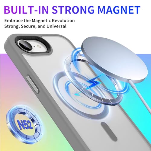 Coque iPhone 17e et 16e antichoc grise semi-transparente avec protection écran