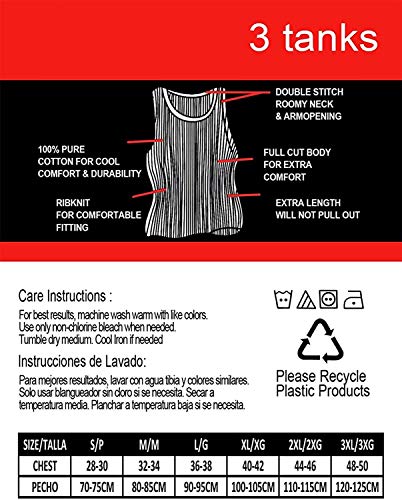 3 Pack Men's A-Shirt Tank Top Gym Workout Undershirt (Slim & Muscle Fit Only) - Black S #TOP4