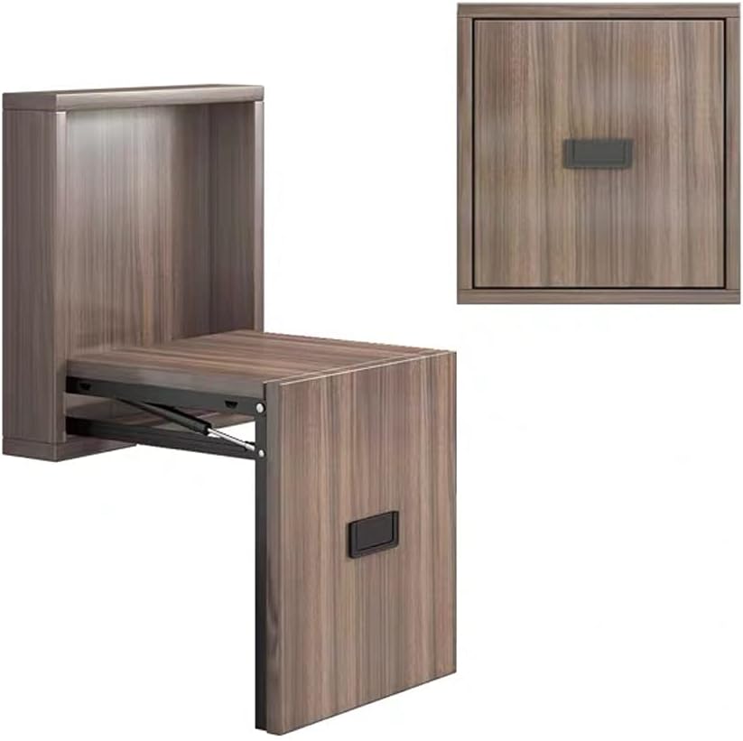 JSEIAJB Folding Shoe Stool Wall Hanging Porch Chair Door Cabinet Invisible Wearing Ba(Walnut)