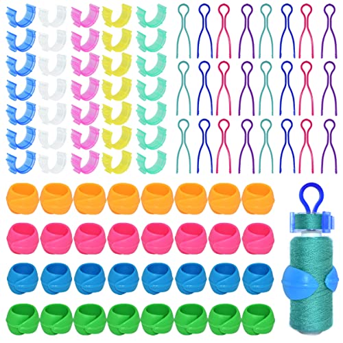 Image of 142Pcs Bobbin Thread Buddies Set Sewing Thread Spool Organizer Including 70Pcs Bobbin Holders Clips, 32Pcs Bobbin Thread Spool Huggers and 40Pcs Bobbin Clips Holder for Embroidery Quilting Sewing