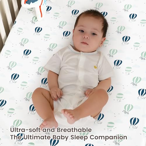 Image of david's kids 3 Pack Mini Crib Sheets, Soft Breathable Premium Pack N Play Sheets for Baby Boys Girls Neutral, Playard and Mini Crib Mattresses, Animals