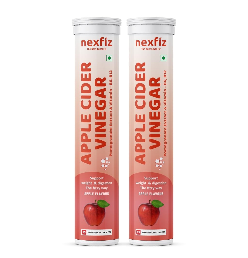 Apple Cider Vinegar Effervescent Tablets 500 mg with Pomegranate Extract 100 mg, Vitamin B6 & B12 | Metabolism & Digestion Wellness Support | Fast Dissolving Effervescent Supplement | Apple Flavour | 30 Tablets | Pack 2-image-11