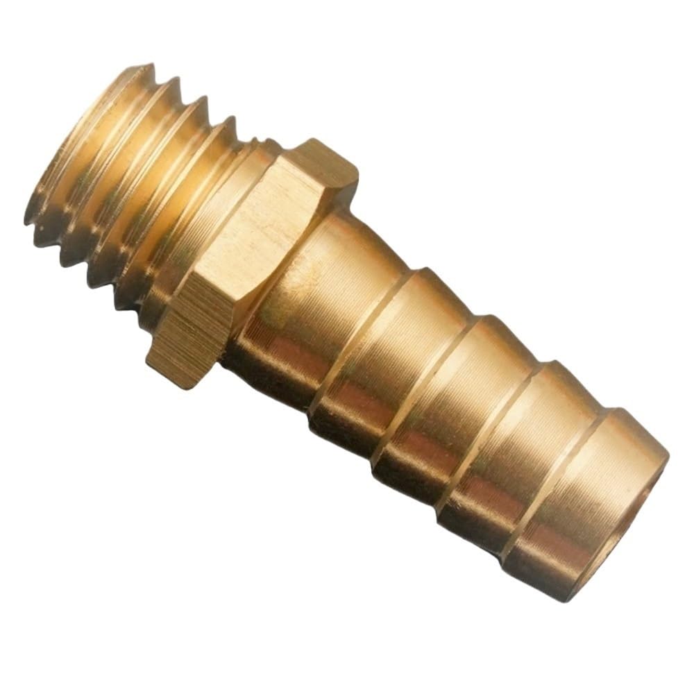 1piece Brass Pipe Fitting 6 to16mm Hose, Barb Tail Metric Male Thread Connector Coupler Adapter M8 to M14(12MM*M12*1.75MM)