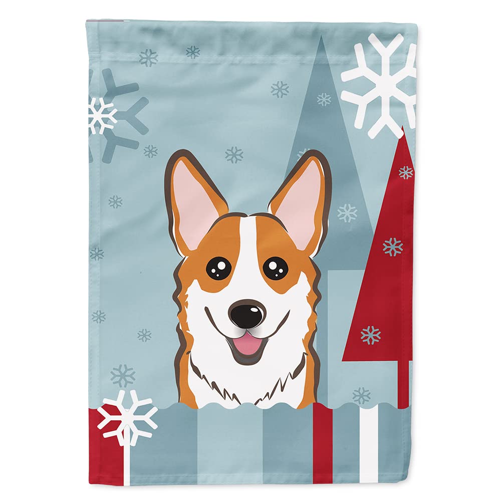 Drapeau maison Corgi d'hiver BB1750CHF, la solution pour décorer votre entrée