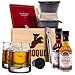 Professional Old Fashioned Cocktail Bartender Kit- Perfect for mixing old fashions (8 Piece Bar Tools Set) Comes in a Luxury Wooden Gift Crate - Whiskey Glasses - Gifts For Men - Bartending