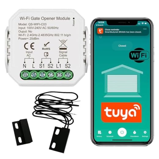 Sone Smart One Garagentoröffner – WLAN Garage Door Opener mit Türsensor, WIFI, kompatibel mit Alexa und Google Home, keine HUB erforderlich, Smart Life/Tuya App