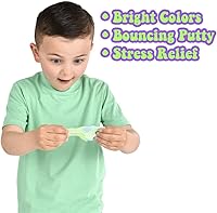 Vista 4 de ArtCreativity Masilla rebotadora para niños, juego de 6, cada recipiente incluye 2 colores, recuerdos de fiesta de cumpleaños y juguetes