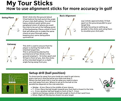 Golf Sticks Alignment Golf Training Aid - Set Of 2 Orange Golf Alignment Rods + Includes 2 Sticks Connectors | Unique Size 38" | An Essential Multifunctional Golf Accessories - Best Value For Money #TOP6