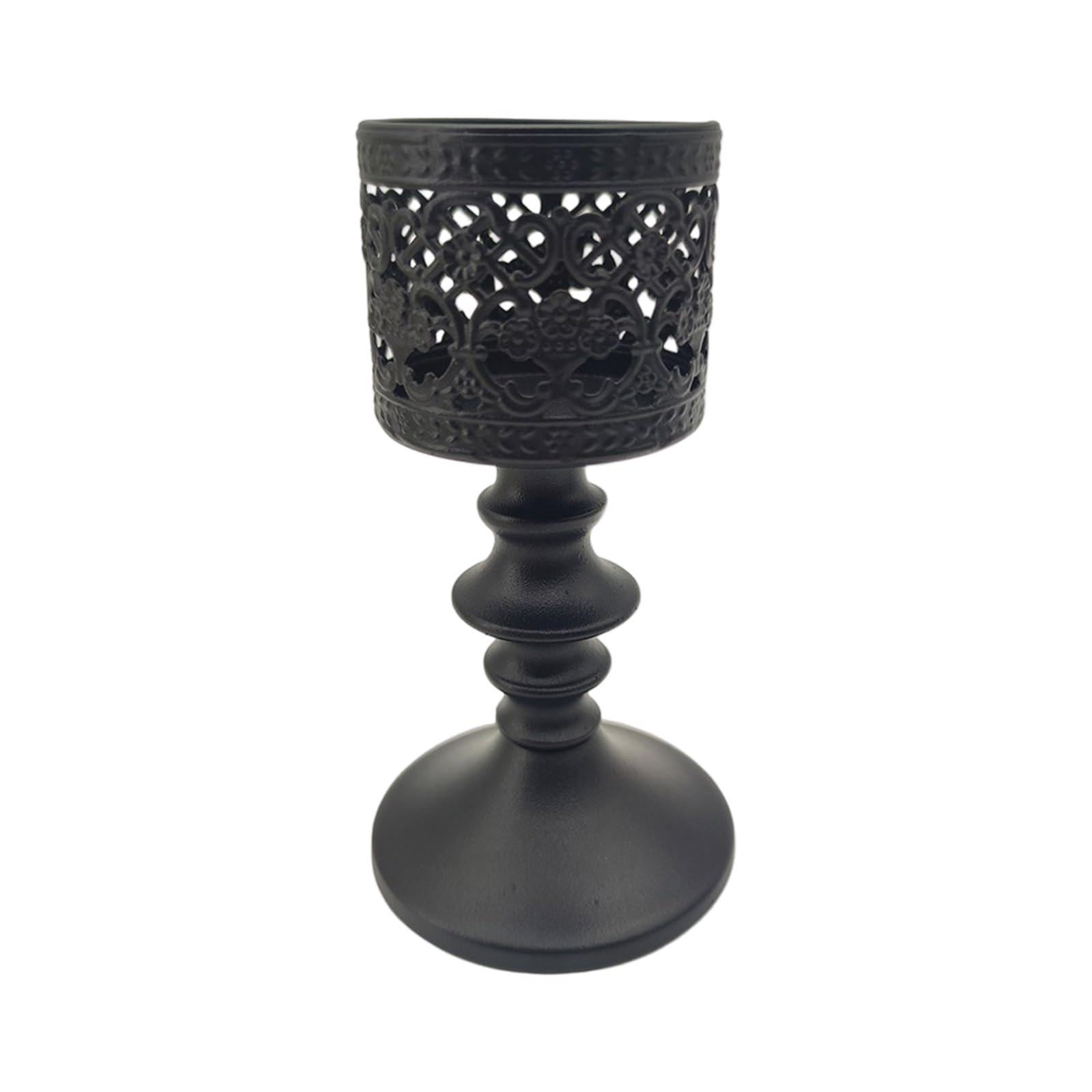 OSNIYAW Decorative Wrought Iron Tealight Holders with Artistic Openwork Pattern Eid Ramadans Stand for Wedding Decoration Table Centerpiece Candlestick Holders
