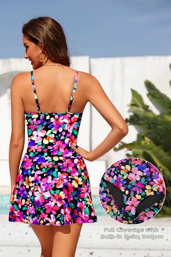 Image of Tempt Me One Piece Swimdress for Women 2026 - Tummy Control Modest Bathing Suit with Skirt Slimming Swimsuit