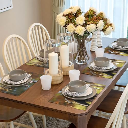 Napperon lin synthétique résistant chaleur lot 6 décoration table cuisine - 7