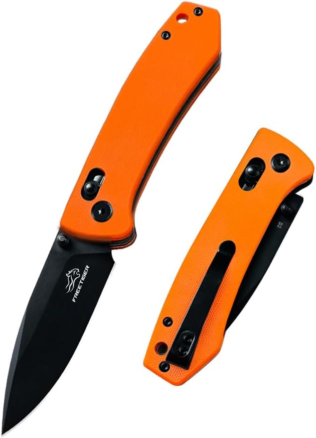 EDC Pocket Knife, D2 Steel Folding Knife with Carbon Fiber Handle, Axis Lock Outdoor Knife for Hunting Hiking Tactical, Survival Camping Folding Knives with Clip, Gifts for Men Women Dad