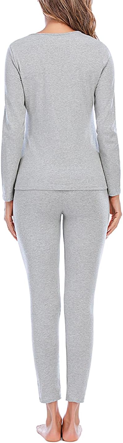 Locachy Cotton Thermal Underwear for Women Ultra Soft Long Johns Top & Bottom Set - Image 2