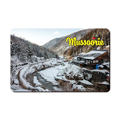 Image of Elegant Fridge Magnet with Themes |Rectangular Size Refrigerator Magnet with Magnetic Rubber Back | Pack of 1, 8.6cm X 5.4cm (Mussorie - Design 1)