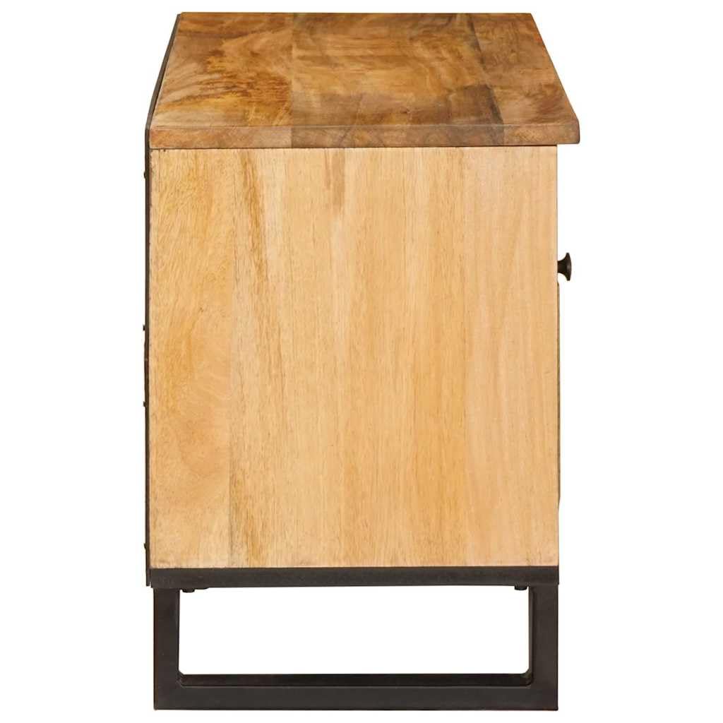 Meuble TV en Bois de Manguier Massif Marron 80 x 33 x 46 cm avec Étagères