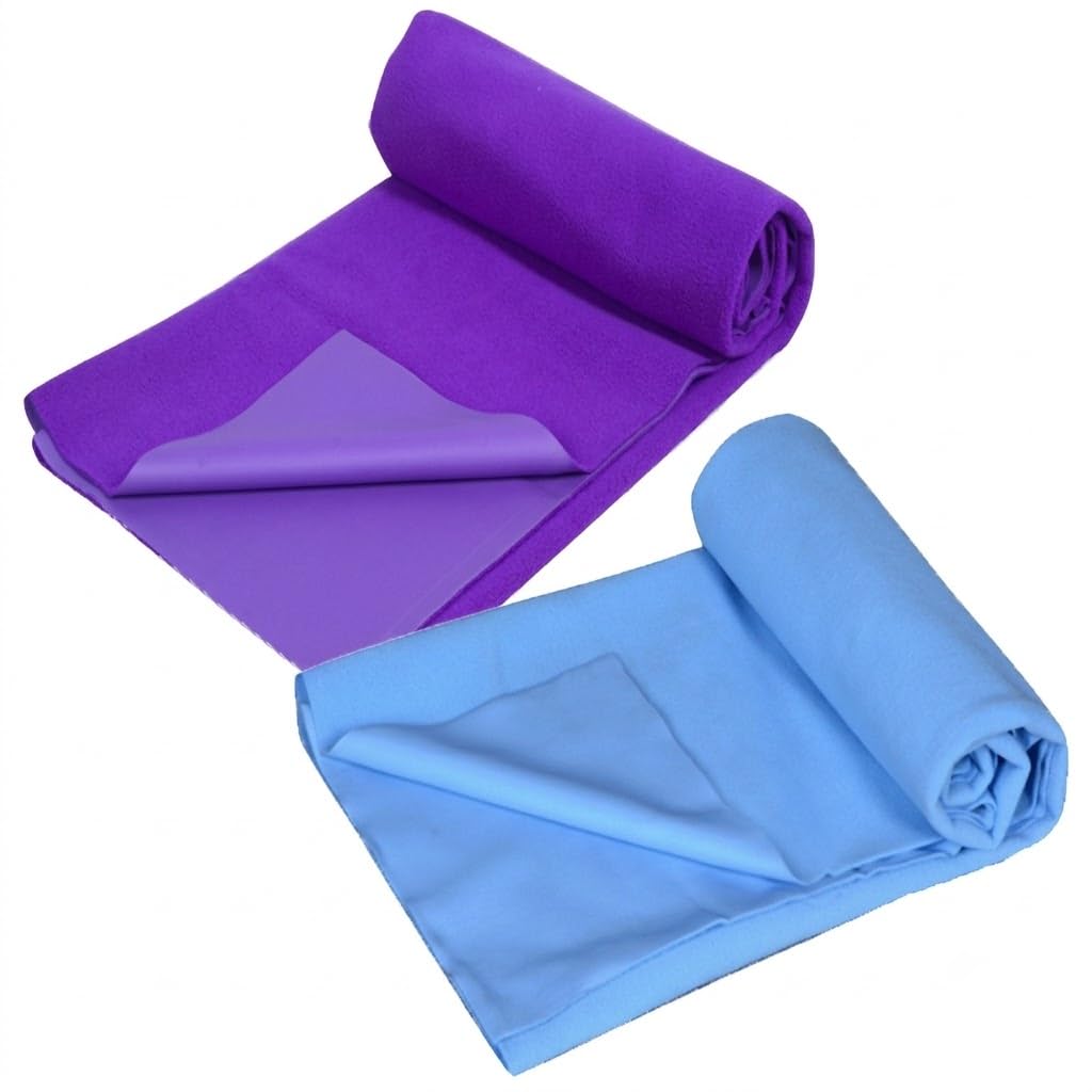 Waterproof Bed Protector Sheet Single Size Pack of 2 | Reusable Washable Mattress Protector | Leakproof Mattress Cover | Soft Breathable Bed Sheet Protector for Adults, Kids & Elderly (Purple Sky Blu)-image-7