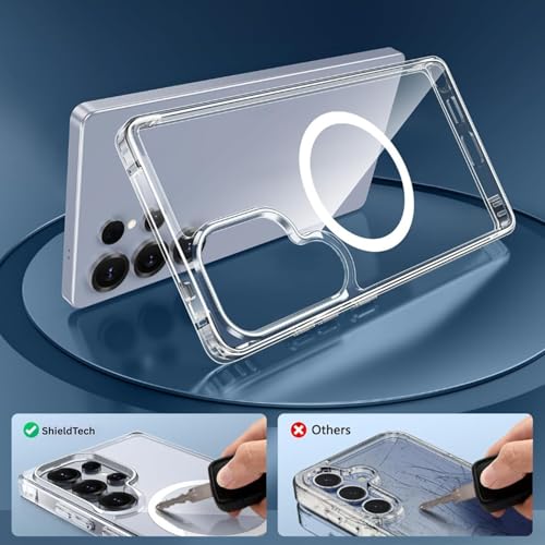 Image of ShieldTech Back Cover Case + Screen Protector for Samsung Galaxy S23 Ultra 5G | Mag-Safe Compatible | Transparent Mobile Phone Cover for Samsung Galaxy S 23 Ultra | S 23 Ultra 5G TPU Transparent Case