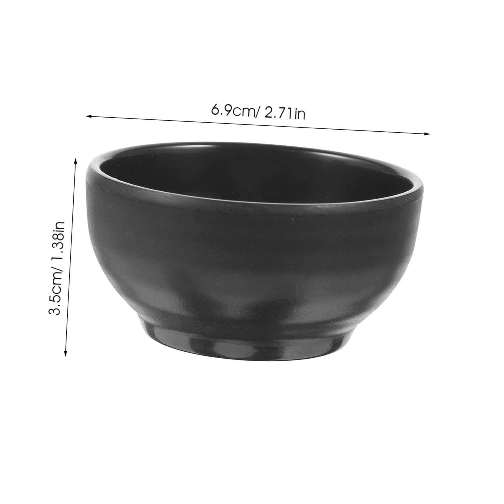 BRIGHTFUFU 4pcs The Dish Round Sauce Plate Chip Dip Serving Dish Dipping Bowl Flavor Dish Sauce Bowl Soy Sauce Dipping Dishes Small Bowls Appetizer Sauce Plate Black Melamine re-usable