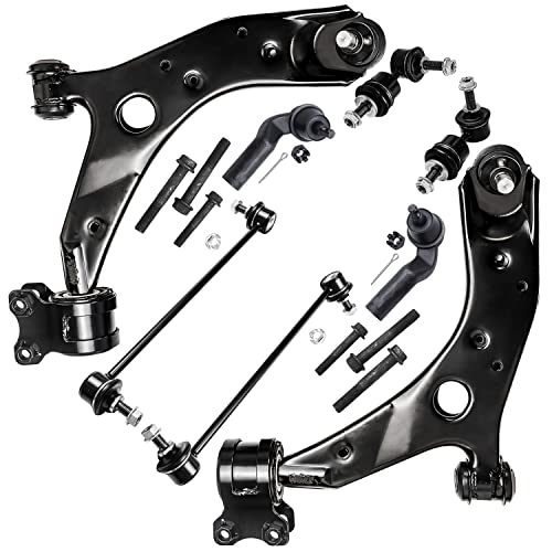 Image of Detroit Axle - 8pc Front End Suspension Kit for 2004-2009 Mazda 3, 2006-2017 Mazda 5, 2009 3 Sport, 2 Lower Control Arms w /Ball Joints 2 Outer Tie Rods 4 Front Rear Sway Bars Replacement