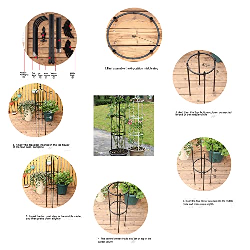 Zwmbyn Garden Trellis Tower Obelisk, 3Ft Durable Garden Trellis Plant Flower Support Stand, Rustproof Trellis Stakes Plant Tower With Plastic Coated For Vine Glory Ivy Roses Clematis Outdoor Decor #TOP2