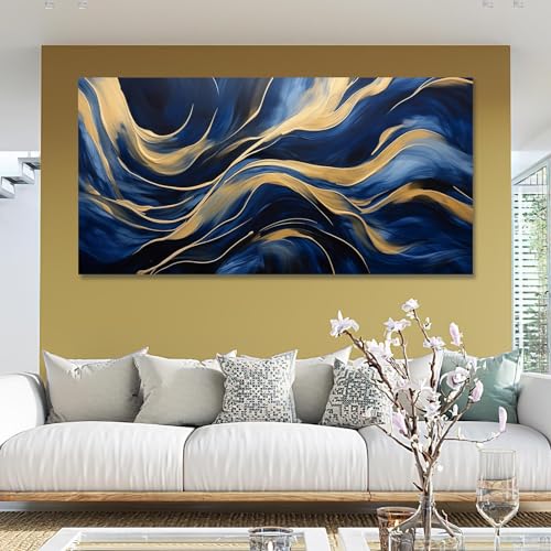 Peinture marbre abstraite feuille d'or de haute qualité avec cadre
