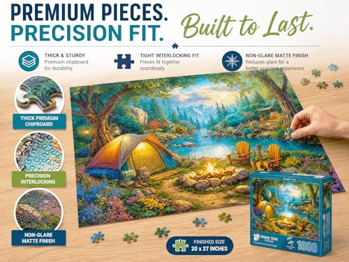 Rompecabezas 1000 piezas Camping 20x27 pulgadas Adultos miniatura 3