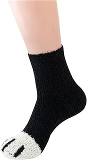 Fuzzy Socks Cat Paw Fluffy Women Girl Kawaii Cozy Winter Warm Animal Soft Comfy Sleep Slipper Indoor Dorm Plush Socks