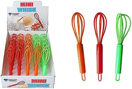 Diamond Visions 01-1399 Silicone Mini Whisk Set in Assorted Colors (3 Mini Whisks)