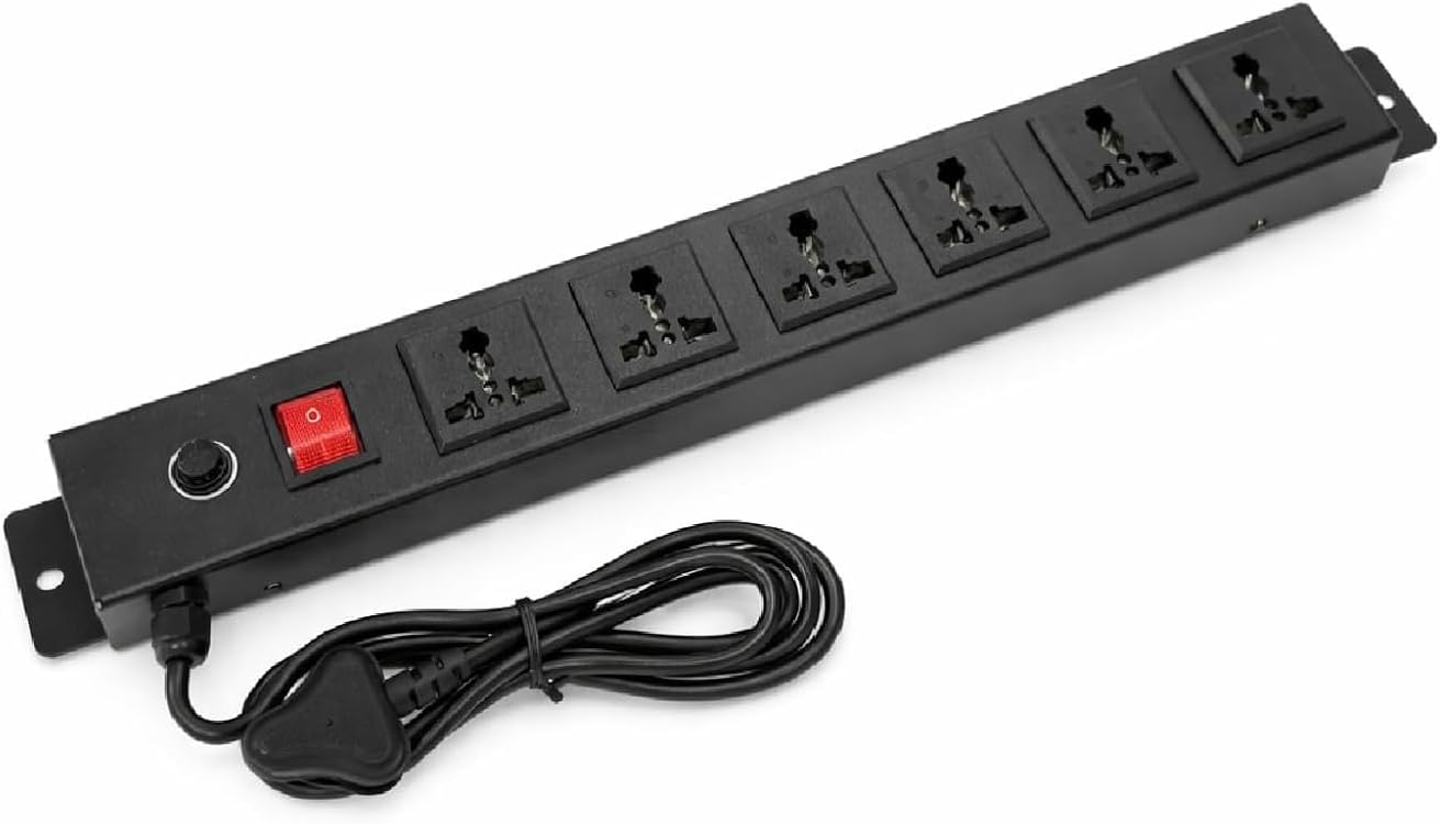 URack Server Chassis 1U 6 Socket Industrial Power Distributor PDU 10Amp
