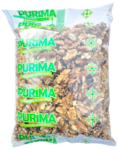 Broken Walnuts 1kg Walnut Halves & Pieces Wal Nut Small Large Piece Whole Fresh Halfs Natural Raw Nuts Bulk Californian Crushed for Snacking Baking Cooking Breakfast (Packaging May Vary) PURIMA