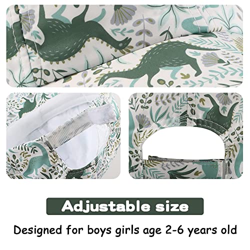 Yuoahcn Kids Unisex Dinosaur Hat Waterproof Quick-Dry Baseball Caps Boys Girls Toddler Cap Spring Summer Beach Hats 2-6Y (White Dinosaur) #TOP5