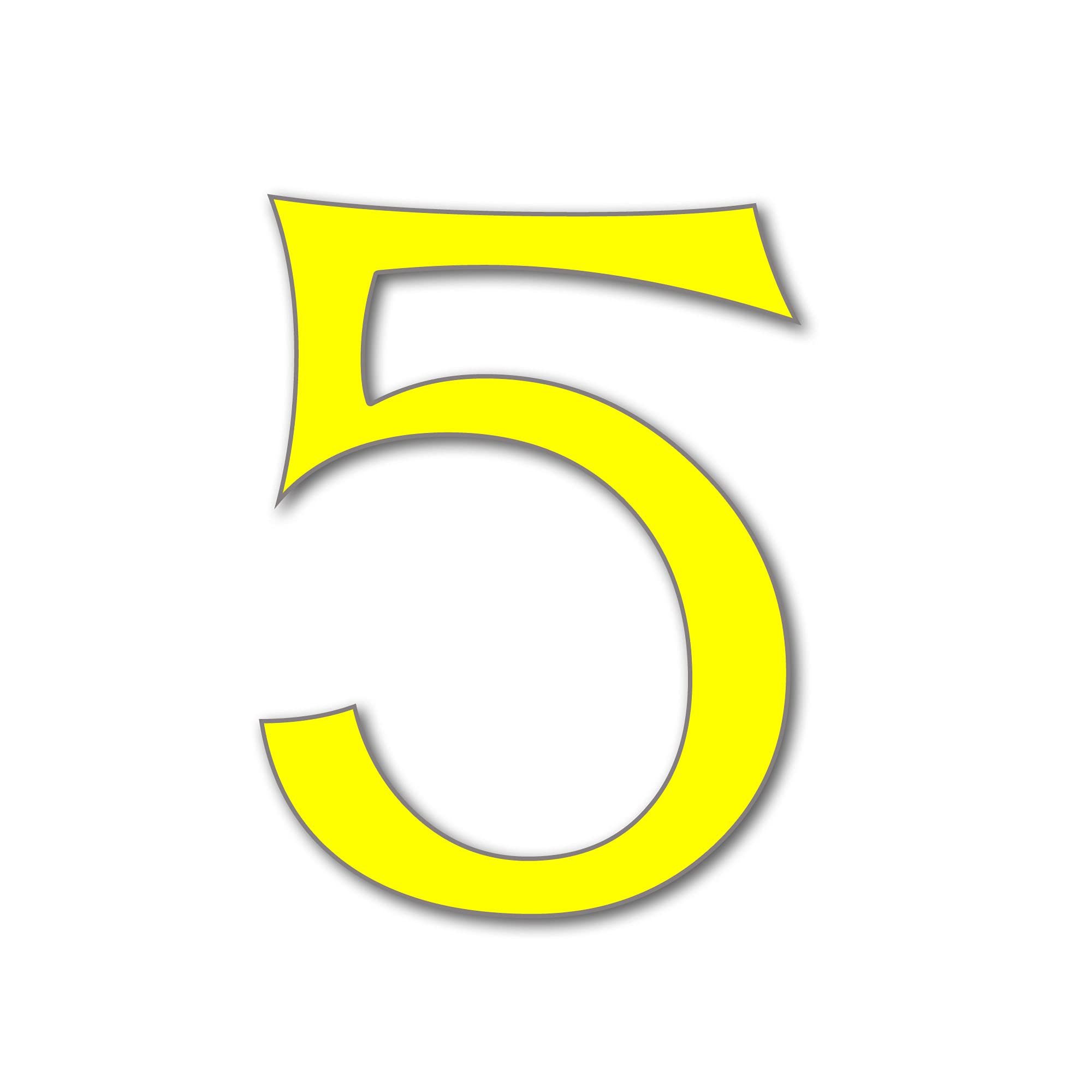 House Number 5 CELTIC Door Numbers in 3 Sizes (15, 20, 25cm / 5.9, 7.8, 9.8in) Modern Floating House Number Acrylic incl. Fixings