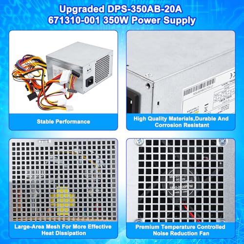 Alimentatore DPS-350AB-20A 350W ATX aggiornato compatibile con alimentatore HP ProLiant ML310e G8 671310-001 686761-001 DPS-350AB-20 A - Alimentatore - Immagine 3