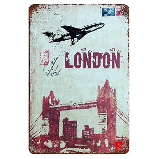 London flygplan engelsk bro tennskylt vägg retro metall bar pub affisch metall bondgård badrum väggkonst (storlek: 30 x 40 cm)