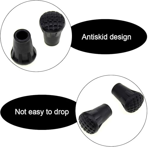 Miniatura 6 de 6 puntas de bastón de goma, puntas de bastón de repuesto, puntas de bastón para caminar resistentes, extremos de punta de goma para personas