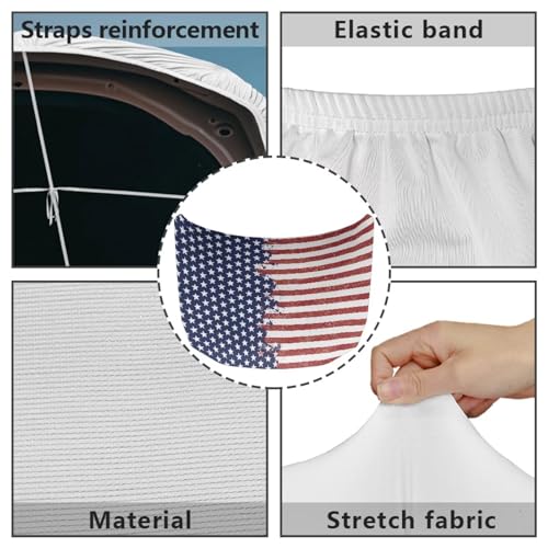 Image of American Flag Pattern Car Hood Cover Weather-Resistant Automotive Hood Covers Washed Auto Hood Flag Universal Fit for SUV Pickup Trucks