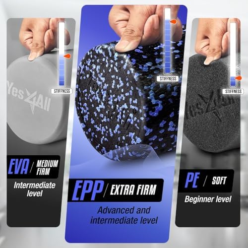 Yes4All High-Density EPP Round Back Roller Foam, Foam Roller for Yoga, Pilates & Stretching - 12, 18, 24, 36 inch - View 4