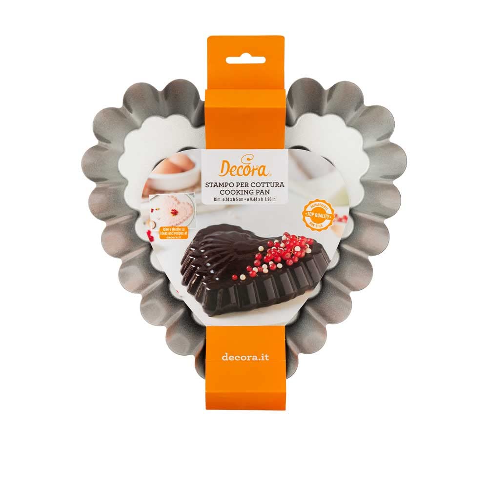 Decora 0075039 Decorated Heart Mould Ø 24 X 5 H CM Non Stick