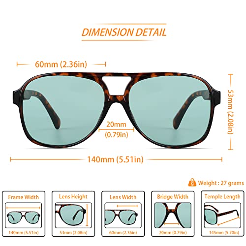 Image of Freckles Mark Vintage Retro 70s Sunglasses for Women Men Classic Large Square Aviator Trendy Glasses