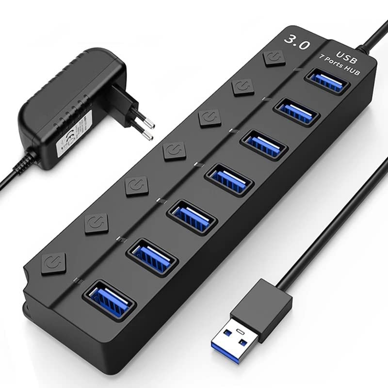 See full amazon price history chart for ADZOY Powered USB Hub 3.0, 7-Port USB Data Hub Splitter with One Smart Charging Port and Individual On/Off Switches and 5V/1A Power Adapter USB Extensionfor Laptop, PC, Computer, Mobile HDD ADZOY Powered USB Hub 3.0, 7-Port USB Data Hub Splitter with One Smart Charging Port and Individual On/Off Switches and 5V/1A Power Adapter USB Extensionfor Laptop, PC, Computer, Mobile HDD (B0C5N4XCSS) Amazon Price History, Amazon Price Tracker