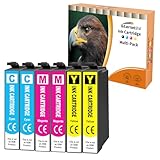 Contenu de l'emballage :2x Cyan (chaque 13 ml) / 2x Magenta (chaque 13 ml) / 2x Jaune (chaque 13 ml) (Pas d'origine)