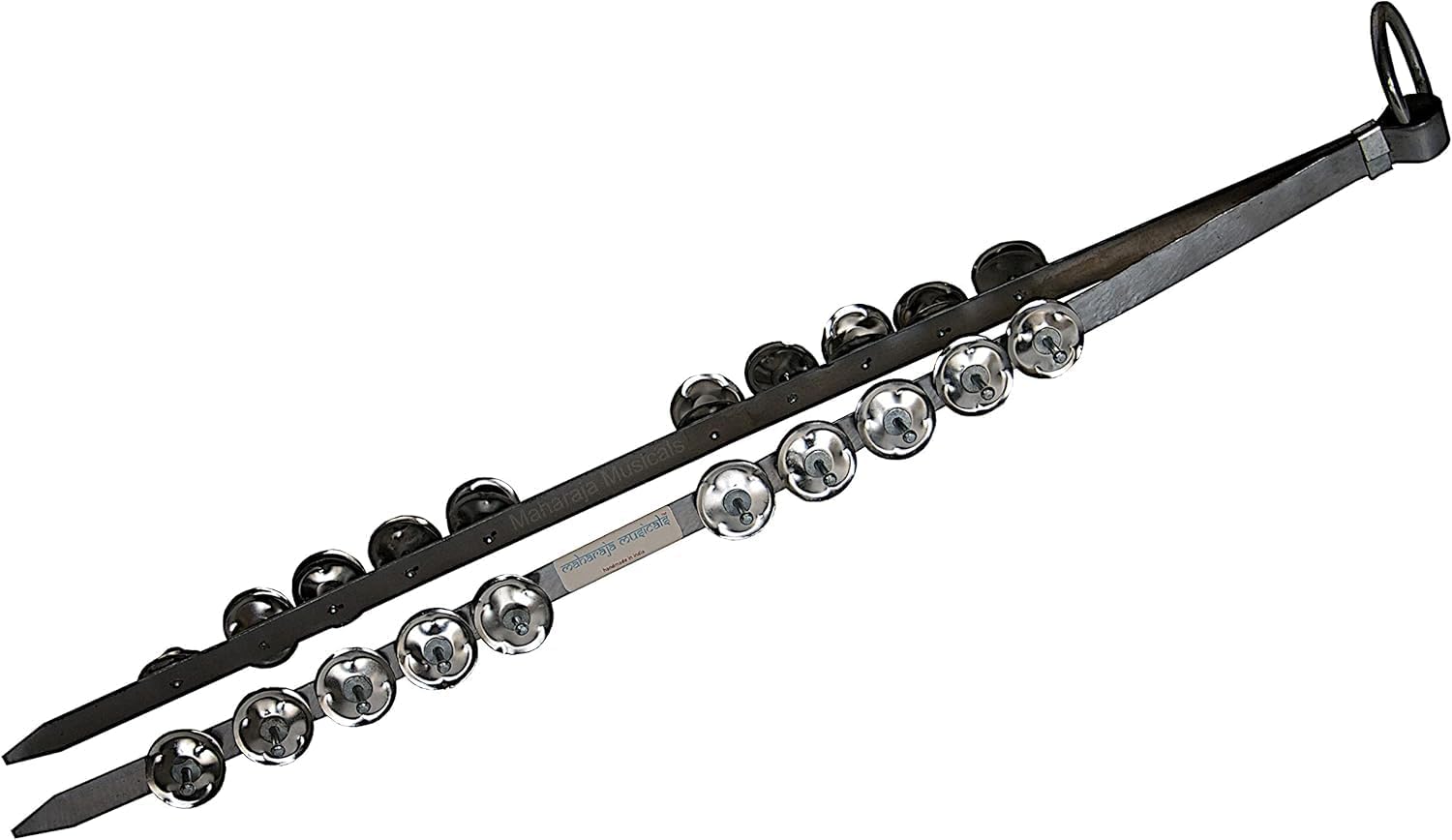 Maharaja Musicals Steel Chimta with 20 Jingles for Bhangra, Kirtan, Pooja and Singing Chimpta, Musical Fire Tongs for Puja, Folk Indian Music Instrument - 201