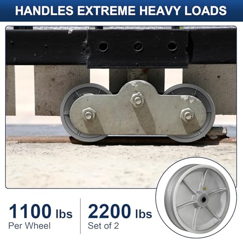 Image of 8 Inch V-Groove Steel Wheel, 7 /8 inch Wide 90 Groove Fits 1 inch Angle Iron Track, Heavy Duty Industrial Track Wheel with Relief Groove, High Load Capacity(2 Pack)
