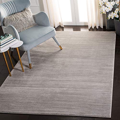 SAFAVIEH Vision Collection 9' Square Silver VSN606G Modern Ombre Tonal Chic Non-Shedding Living Room Bedroom Dining Home Office Area Rug -  VSN606G-9SQ