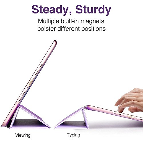 Image of MOCA [Translucent Back] Smart Case for iPad Air 2 (2014 Launched) A1566 A1567 iPad Flip Cover (Air 2 A1566, A1567 Launched 2014, Purple)