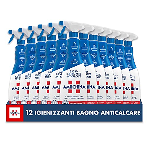 Amuchina Spray Bagno Igienizzante Anticalcare, 12 Flaconi da 750 ML