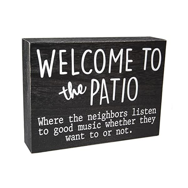 Outdoor Patio Decor – Table Decorations and Accessories for Shelf – Boho Wall Art for Deck Backyard Bar and Grill – Decorative Welcome Hanging Wood Signs