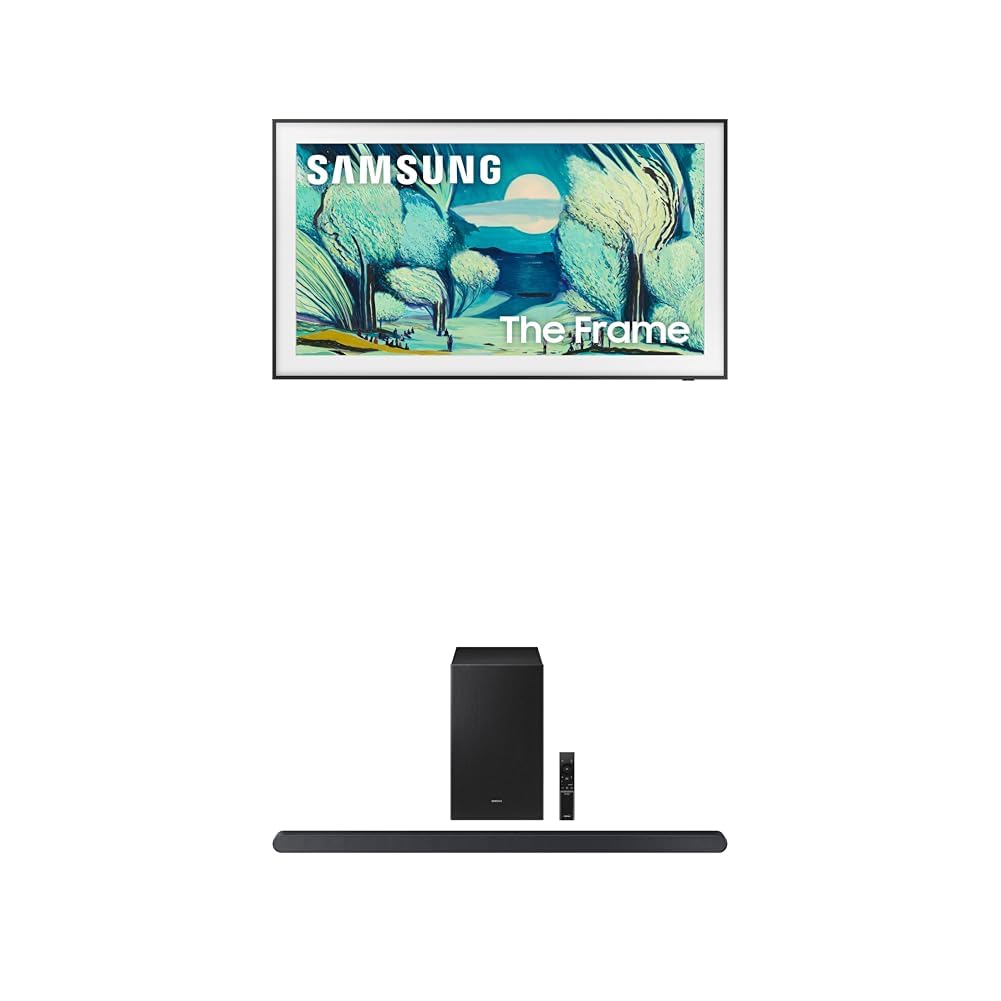 Samsung 43-Inch Class The Frame LS03F 4K QLED Smart TV (2025 Model) Modern Frame Design + Samsung S700D 3.1ch Soundbar w/Wireless Dolby Atmos Audio, Ultra Slim Design HW-S700D/ZA