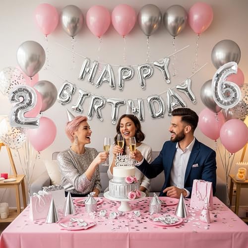Image of TONIFUL 20 Pcs Number Balloon 2 Set 16 Inch Fat Silver 0-9 Numbers Balloons | Small Custom Digital Mylar Foil Ballons for Birthday Baby Shower Graduation Anniversary 2027 New Year Eve Party Decorations